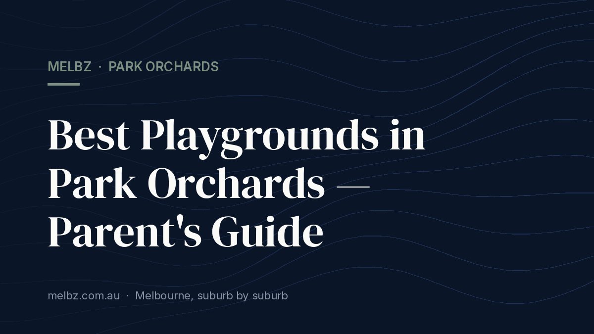Title card: Best Playgrounds in Park Orchards — Parent's Guide