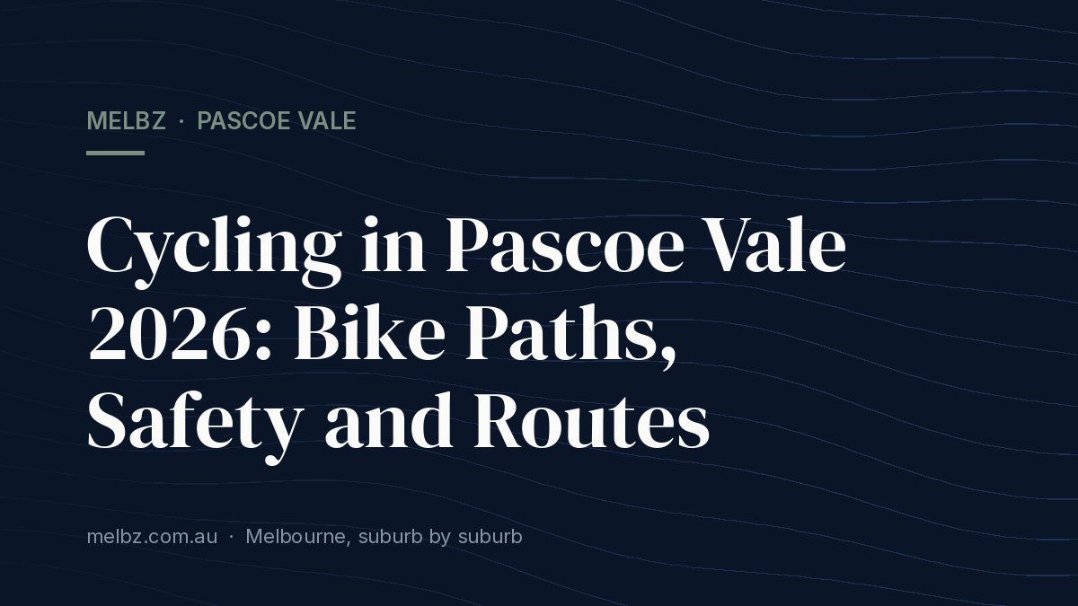 Title card: Cycling in Pascoe Vale 2026: Bike Paths, Safety and Routes