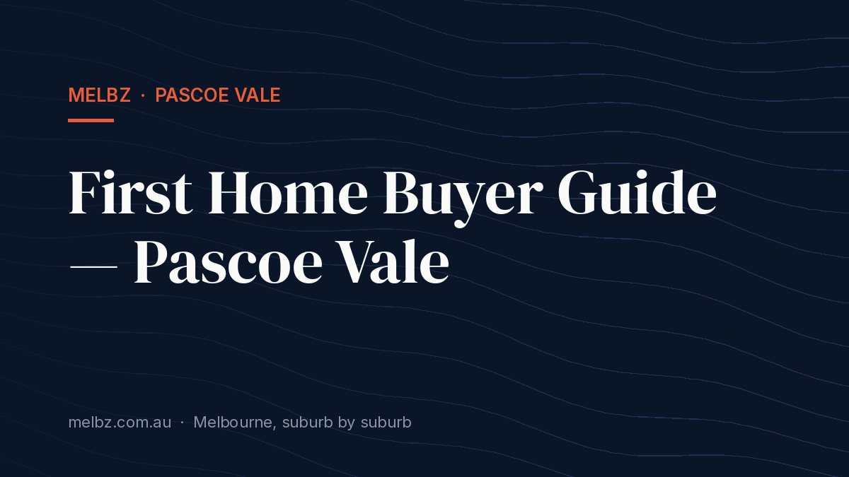 Title card: First Home Buyer Guide — Pascoe Vale