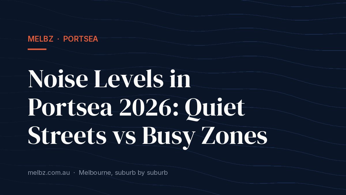 Title card: Noise Levels in Portsea 2026: Quiet Streets vs Busy Zones