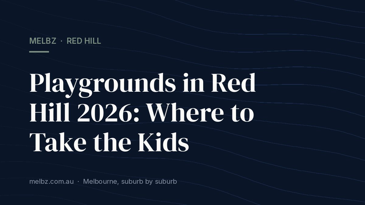 Title card: Playgrounds in Red Hill 2026: Where to Take the Kids