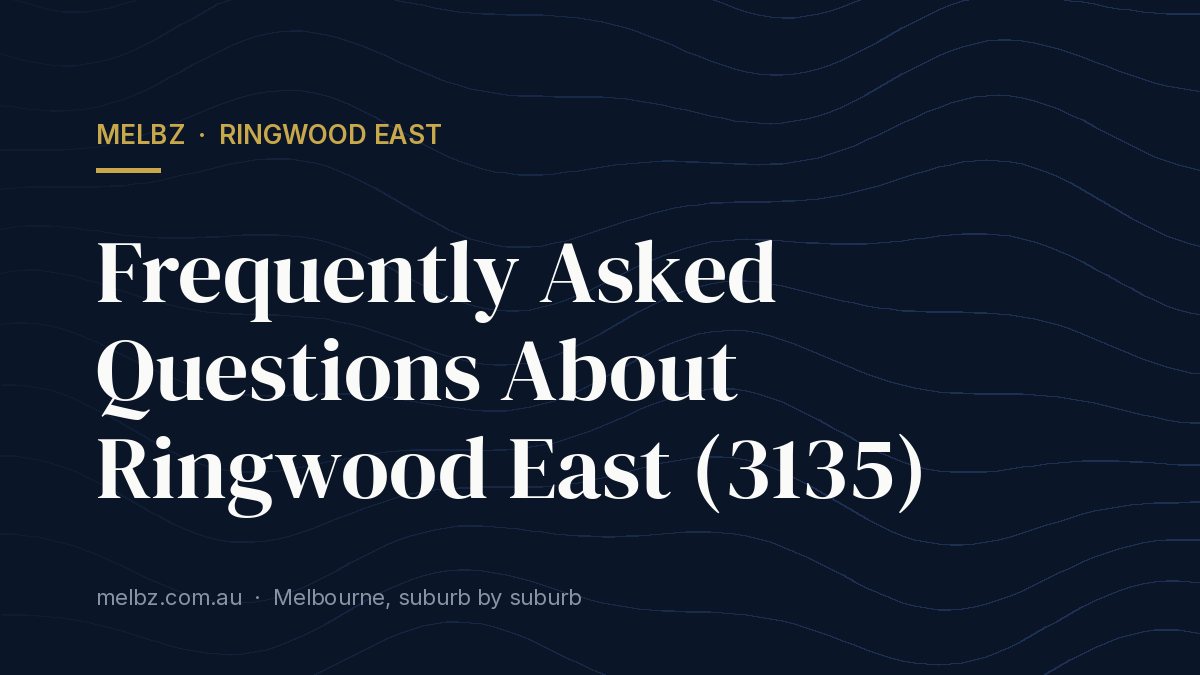 Title card: Frequently Asked Questions About Ringwood East (3135)