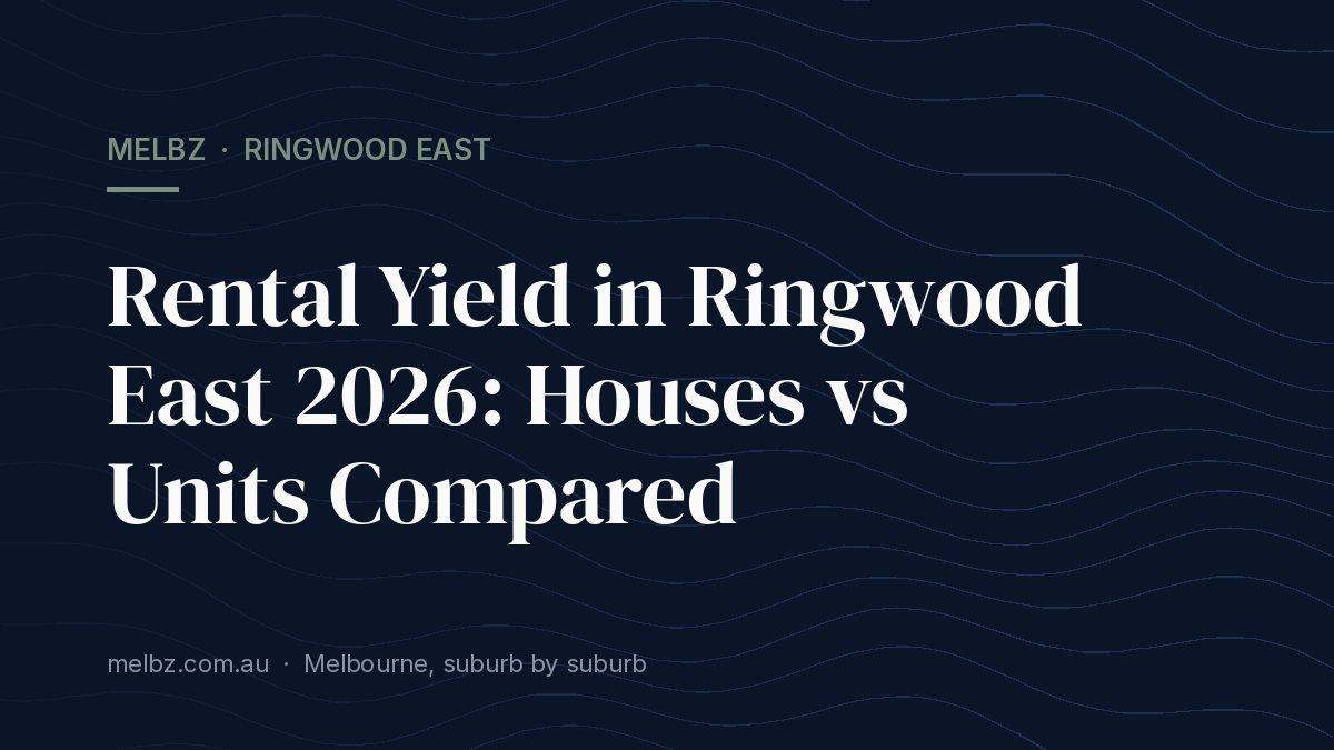Title card: Rental Yield in Ringwood East 2026: Houses vs Units Compared