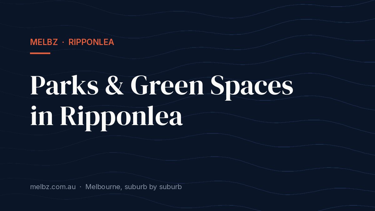 Title card: Parks & Green Spaces in Ripponlea