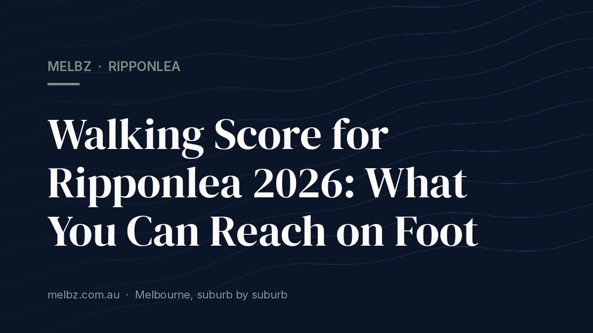 Title card: Walking Score for Ripponlea 2026: What You Can Reach on Foot