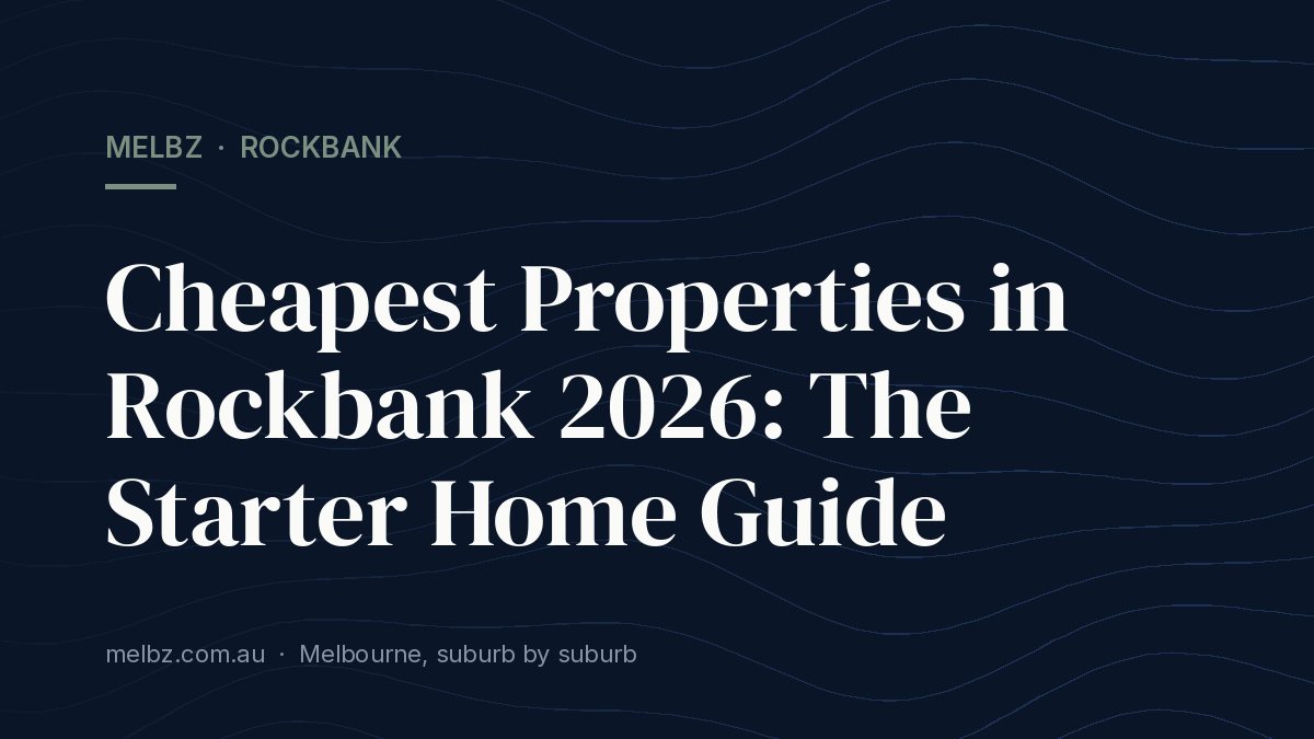 Title card: Cheapest Properties in Rockbank 2026: The Starter Home Guide