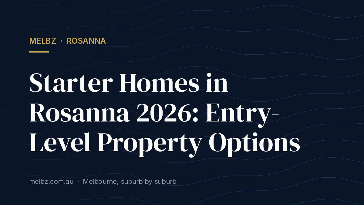 Title card: Starter Homes in Rosanna 2026: Entry-Level Property Options