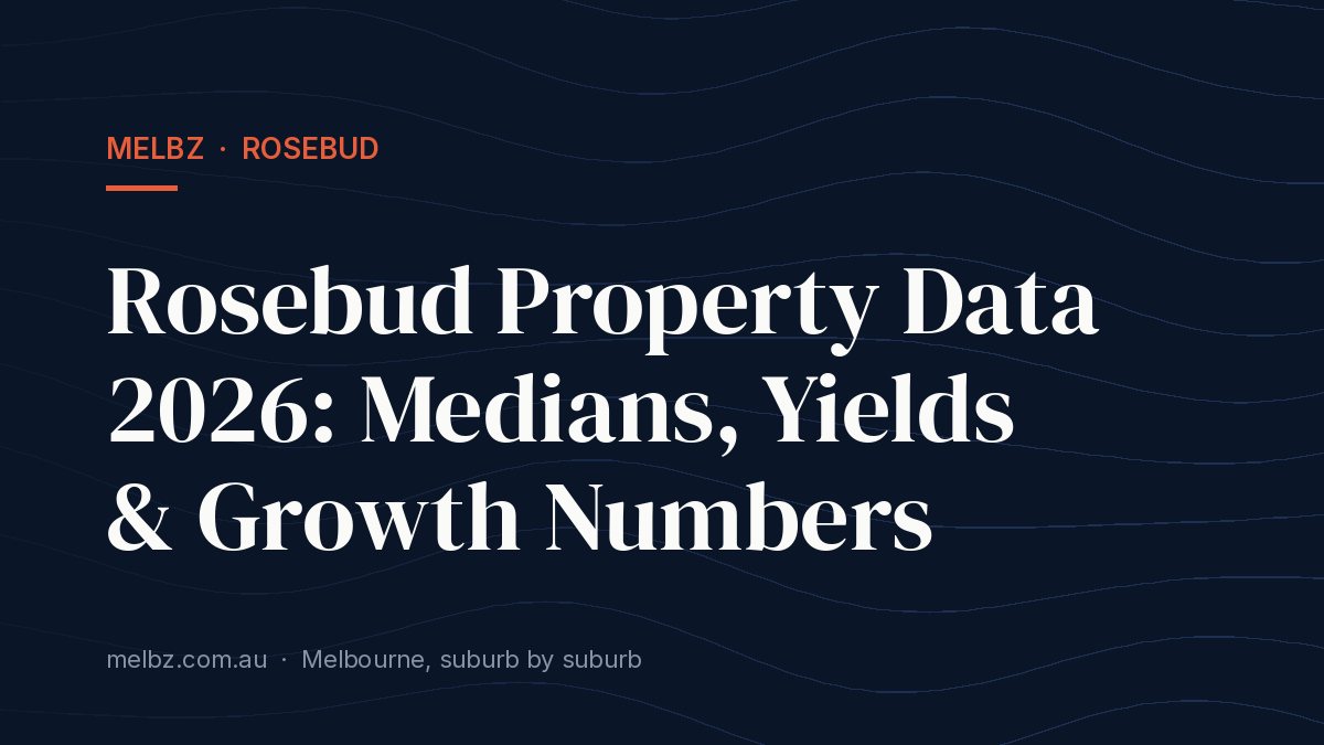 Title card: Rosebud Property Data 2026: Medians, Yields & Growth Numbers