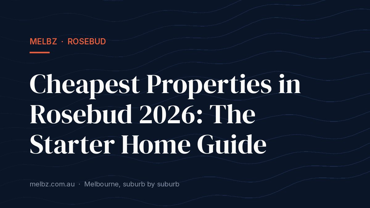 Title card: Cheapest Properties in Rosebud 2026: The Starter Home Guide