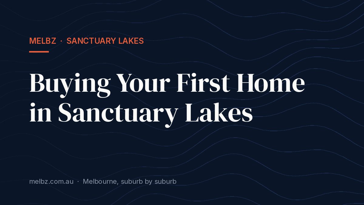 Title card: Buying Your First Home in Sanctuary Lakes