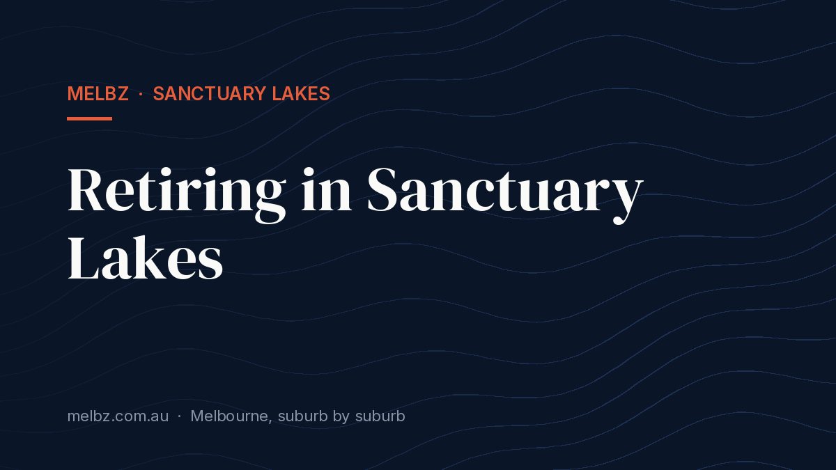 Title card: Retiring in Sanctuary Lakes