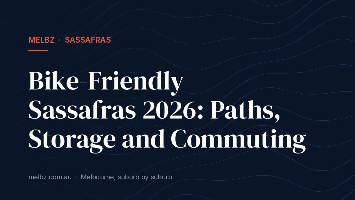 Title card: Bike-Friendly Sassafras 2026: Paths, Storage and Commuting