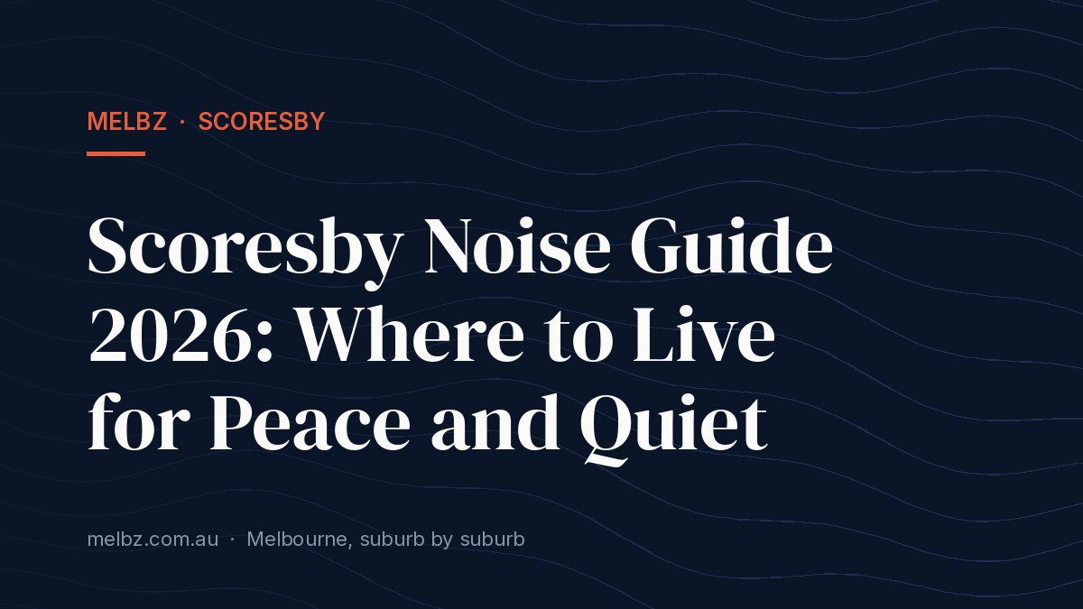 Title card: Scoresby Noise Guide 2026: Where to Live for Peace and Quiet