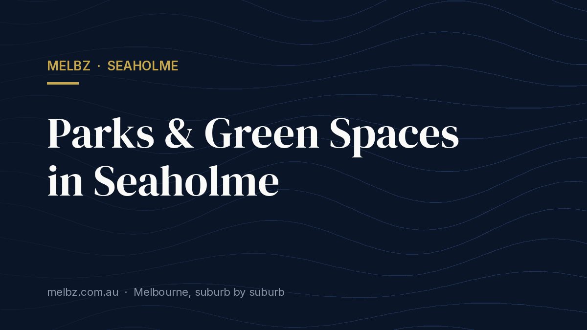 Title card: Parks & Green Spaces in Seaholme
