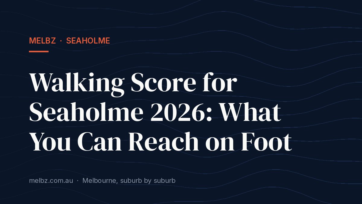 Title card: Walking Score for Seaholme 2026: What You Can Reach on Foot