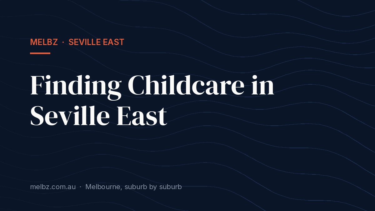 Title card: Finding Childcare in Seville East