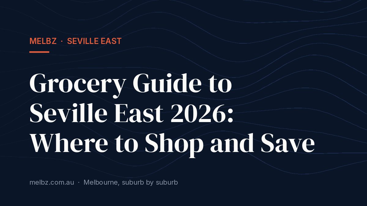 Title card: Grocery Guide to Seville East 2026: Where to Shop and Save