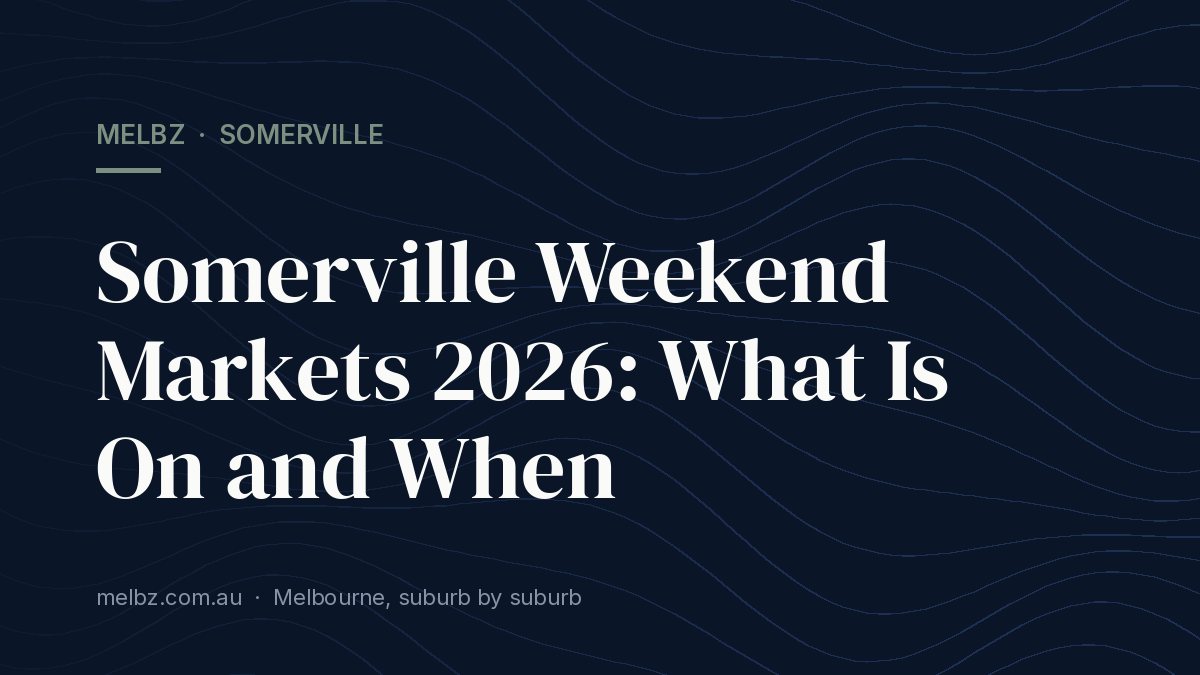 Title card: Somerville Weekend Markets 2026: What Is On and When