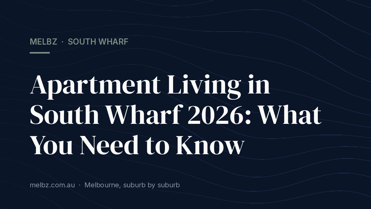 Title card: Apartment Living in South Wharf 2026: What You Need to Know