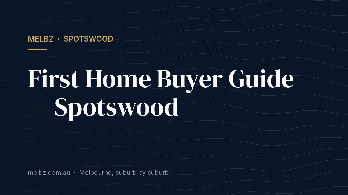 Title card: First Home Buyer Guide — Spotswood