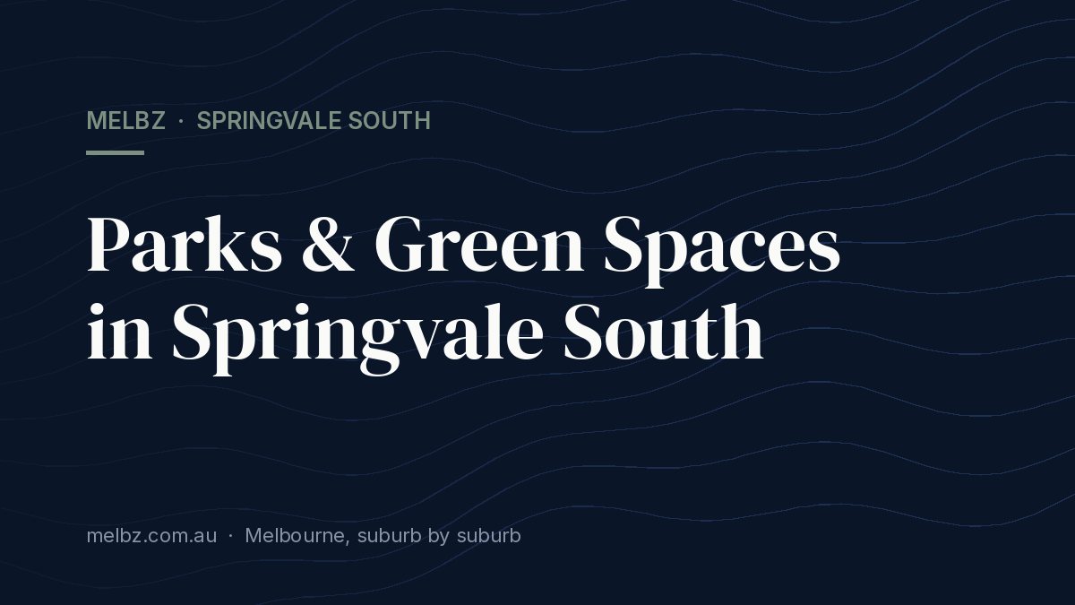 Title card: Parks & Green Spaces in Springvale South