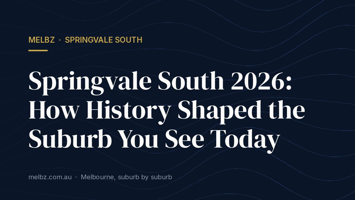 Title card: Springvale South 2026: How History Shaped the Suburb You See Today
