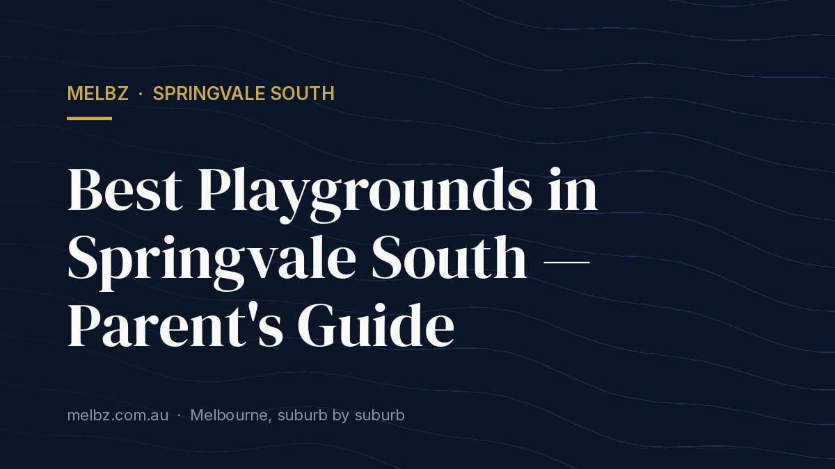 Title card: Best Playgrounds in Springvale South — Parent's Guide