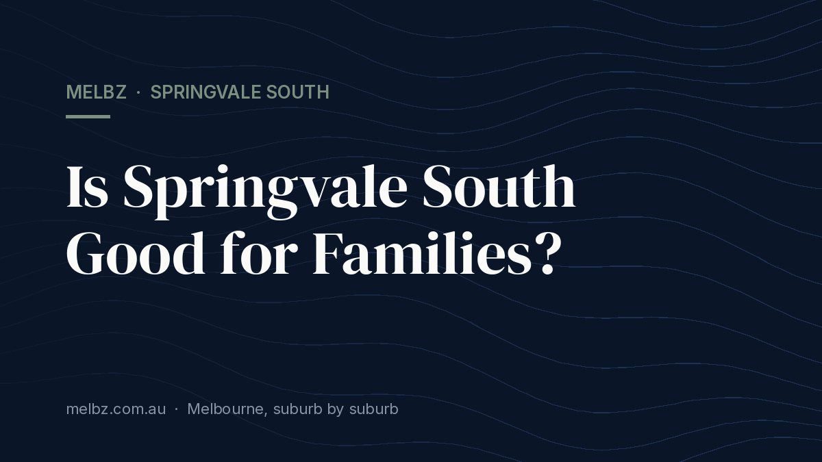Title card: Is Springvale South Good for Families?