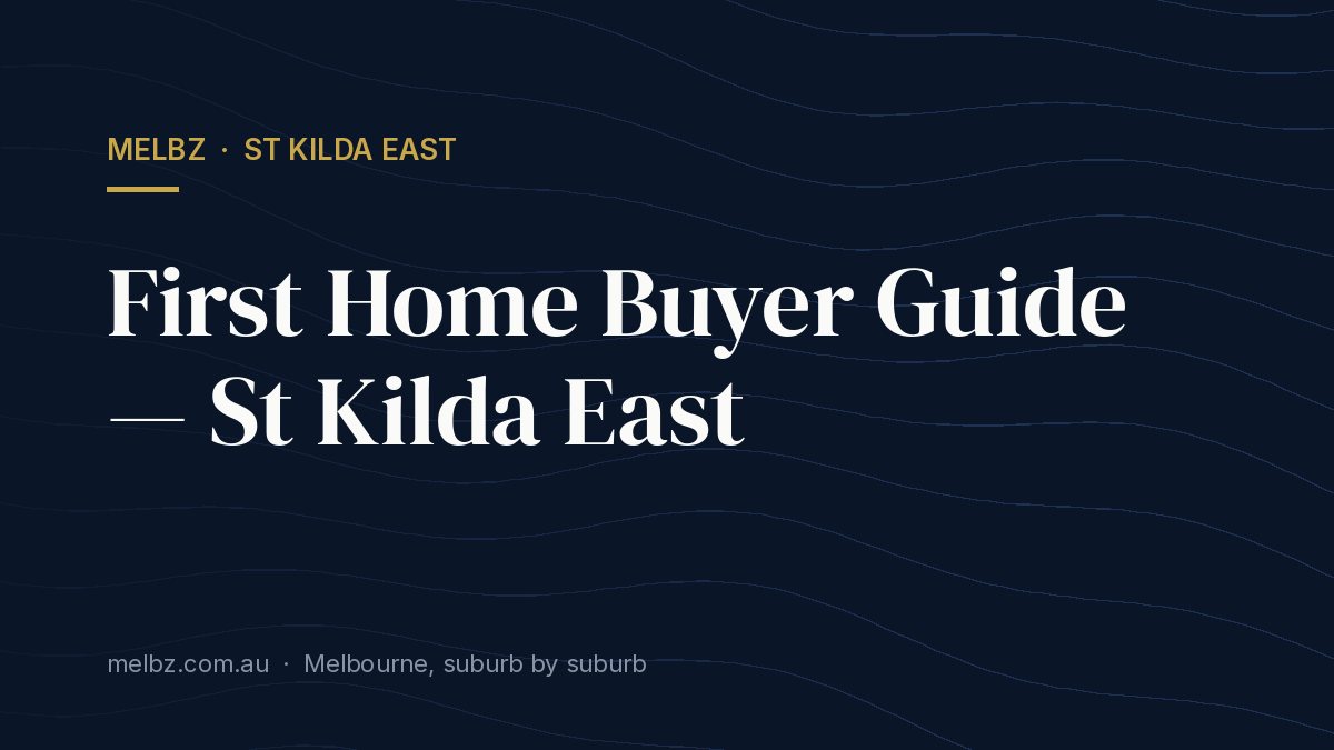 Title card: First Home Buyer Guide — St Kilda East