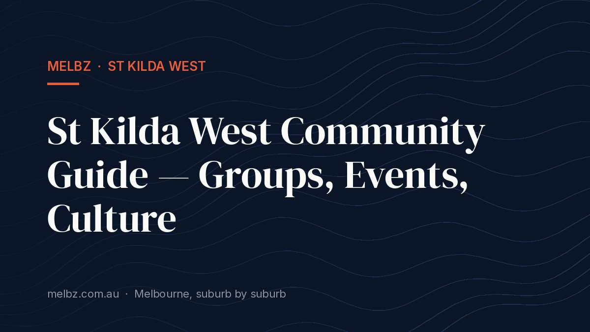 Title card: St Kilda West Community Guide — Groups, Events, Culture