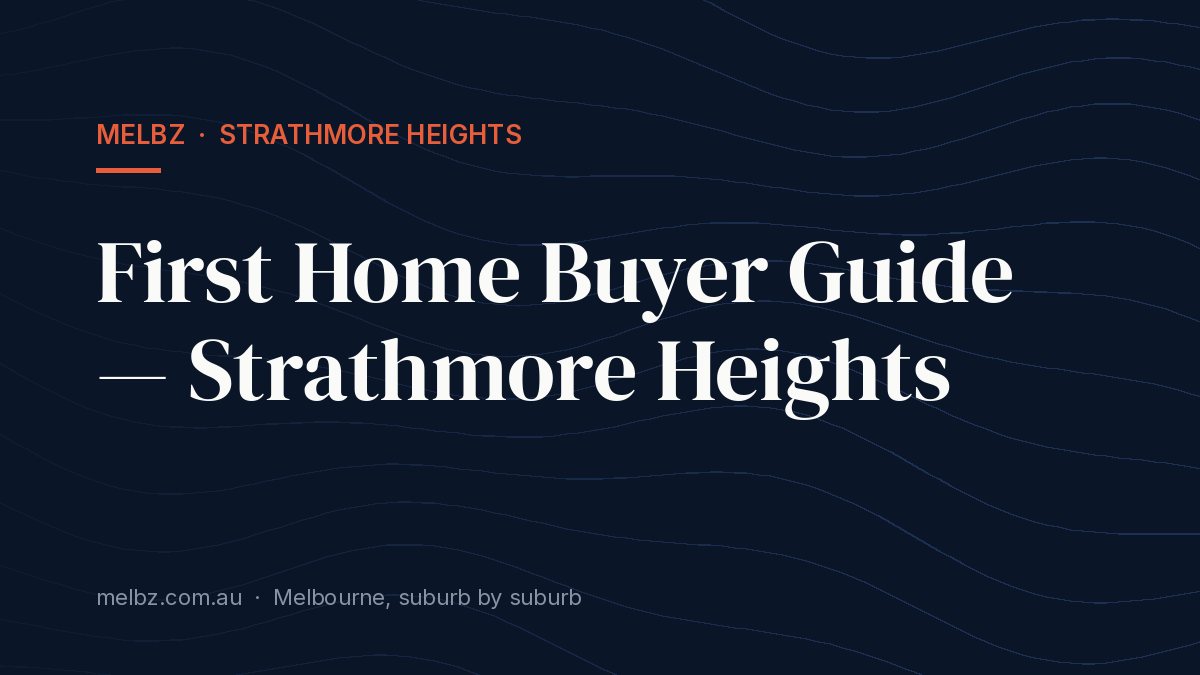 Title card: First Home Buyer Guide — Strathmore Heights