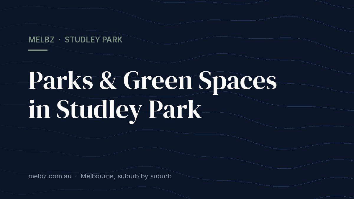 Title card: Parks & Green Spaces in Studley Park