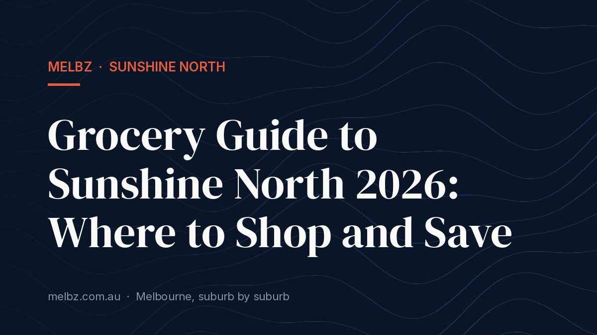 Title card: Grocery Guide to Sunshine North 2026: Where to Shop and Save