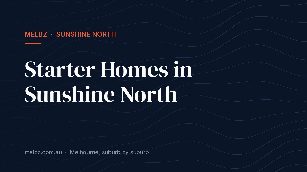 Title card: Starter Homes in Sunshine North