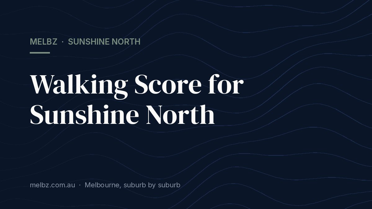 Title card: Walking Score for Sunshine North