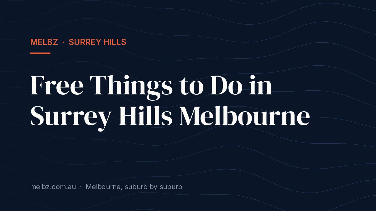 Title card: Free Things to Do in Surrey Hills Melbourne