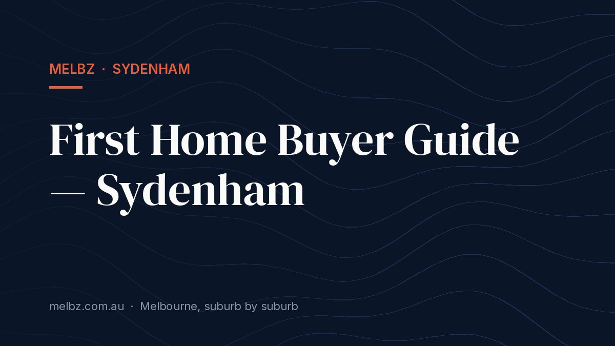 Title card: First Home Buyer Guide — Sydenham
