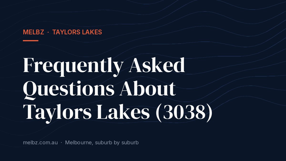 Title card: Frequently Asked Questions About Taylors Lakes (3038)