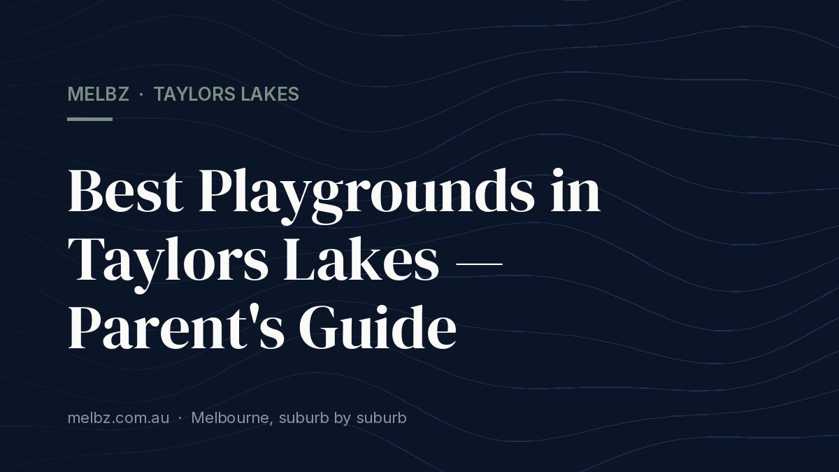 Title card: Best Playgrounds in Taylors Lakes — Parent's Guide