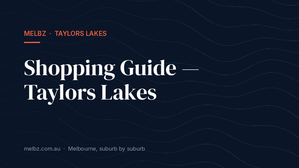 Title card: Shopping Guide — Taylors Lakes