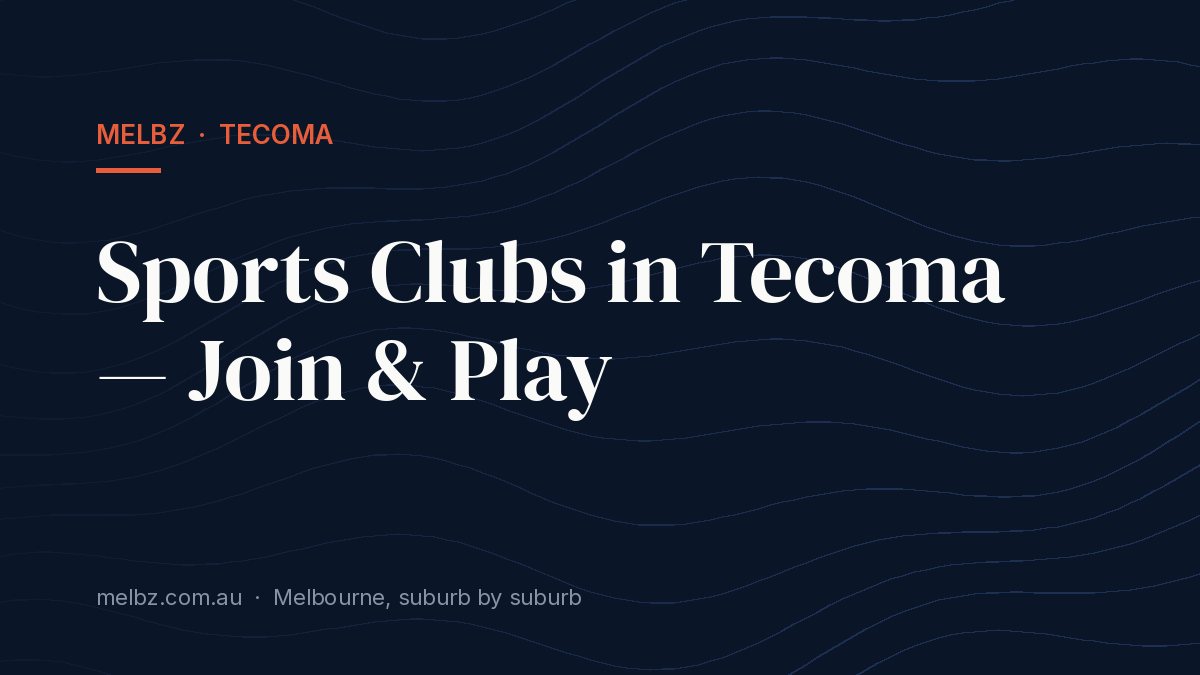 Title card: Sports Clubs in Tecoma — Join & Play