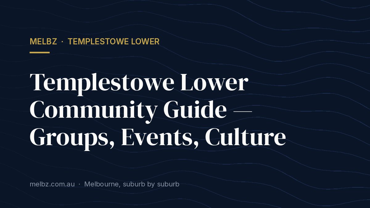 Title card: Templestowe Lower Community Guide — Groups, Events, Culture