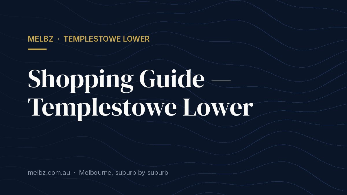 Title card: Shopping Guide — Templestowe Lower