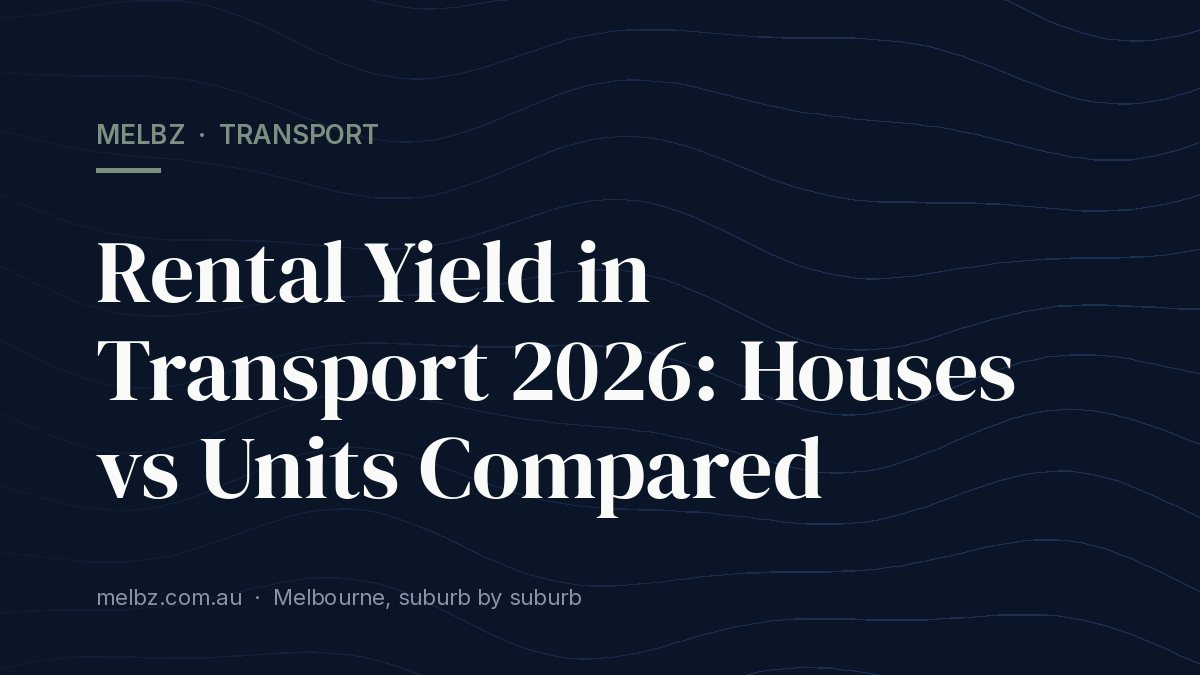Title card: Rental Yield in Transport 2026: Houses vs Units Compared