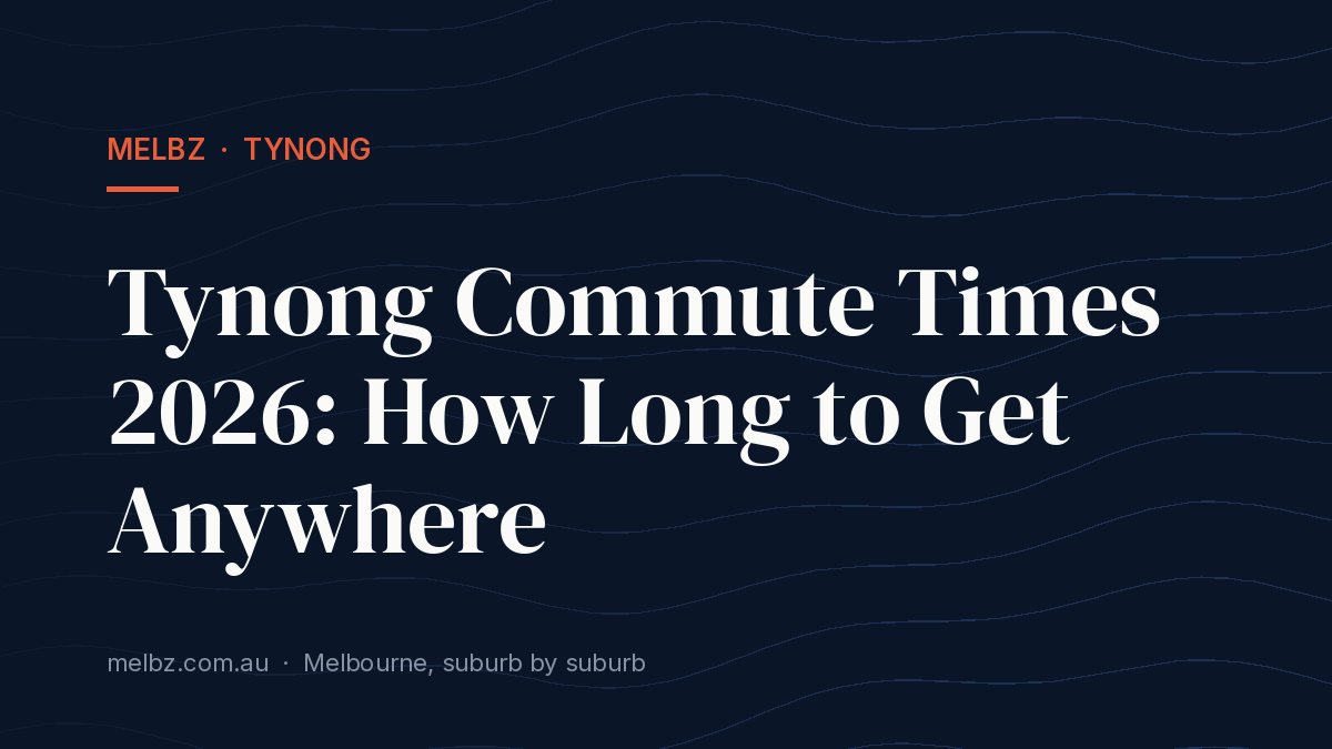 Title card: Tynong Commute Times 2026: How Long to Get Anywhere