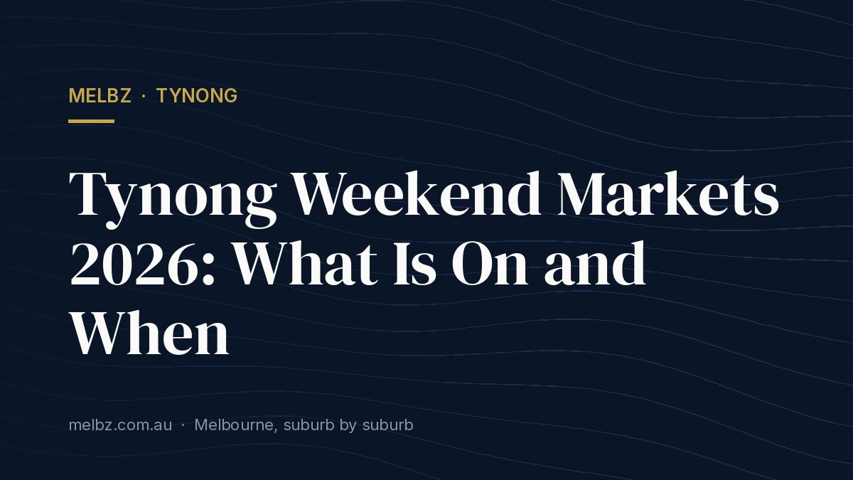 Title card: Tynong Weekend Markets 2026: What Is On and When