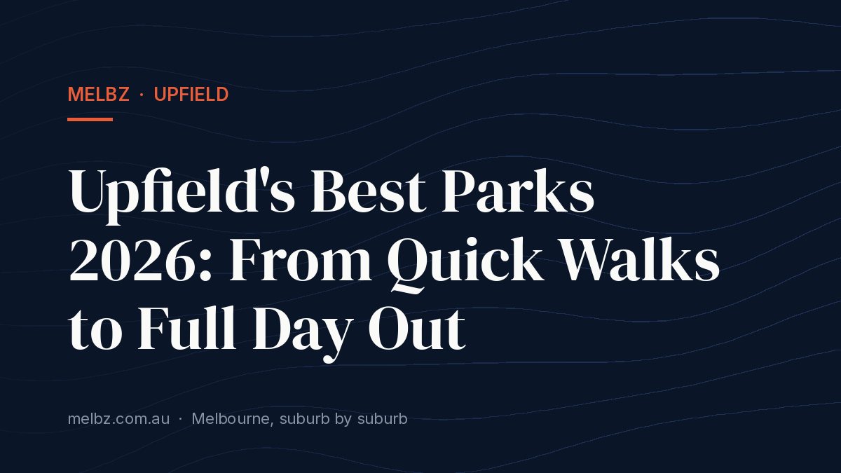 Title card: Upfield's Best Parks 2026: From Quick Walks to Full Day Out