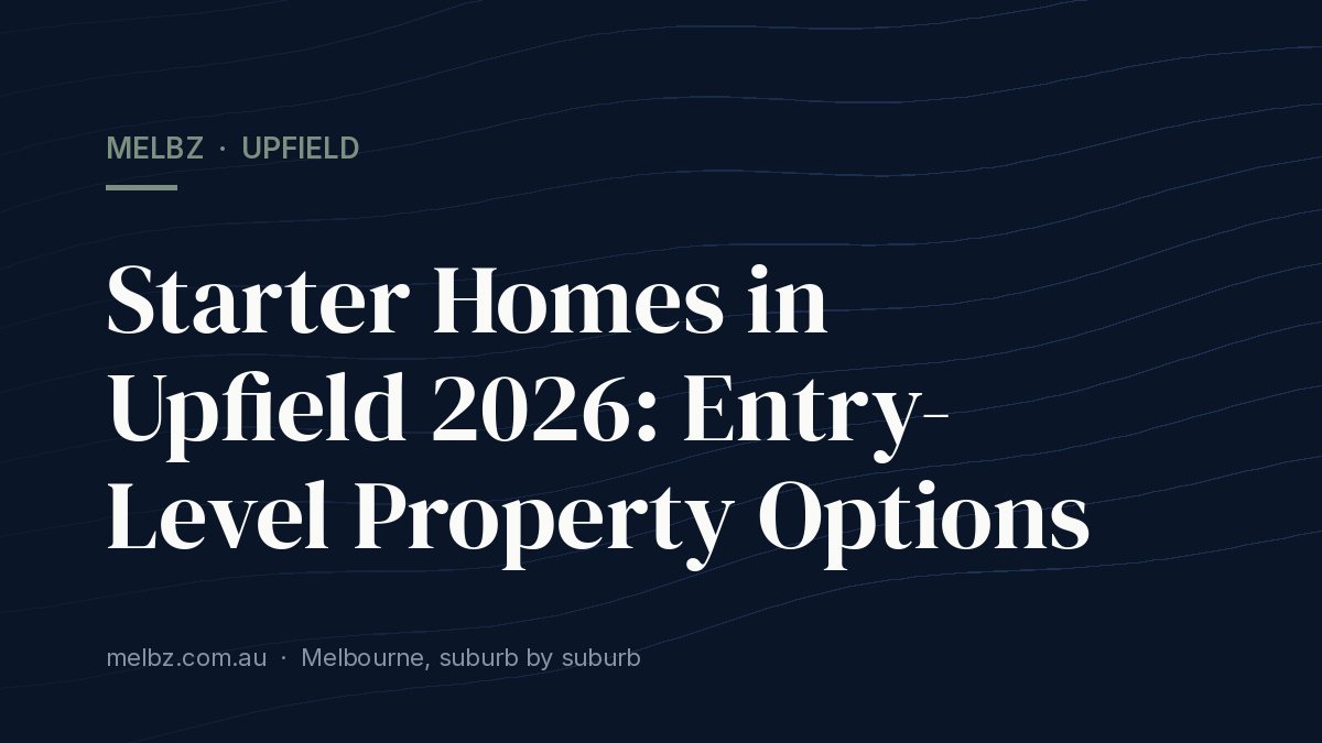Title card: Starter Homes in Upfield 2026: Entry-Level Property Options