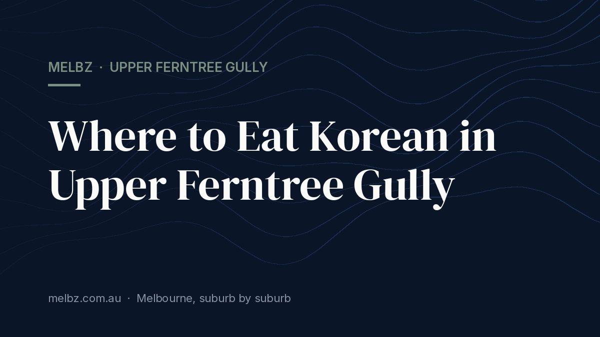 Title card: Where to Eat Korean in Upper Ferntree Gully