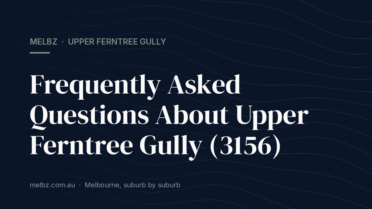 Title card: Frequently Asked Questions About Upper Ferntree Gully (3156)